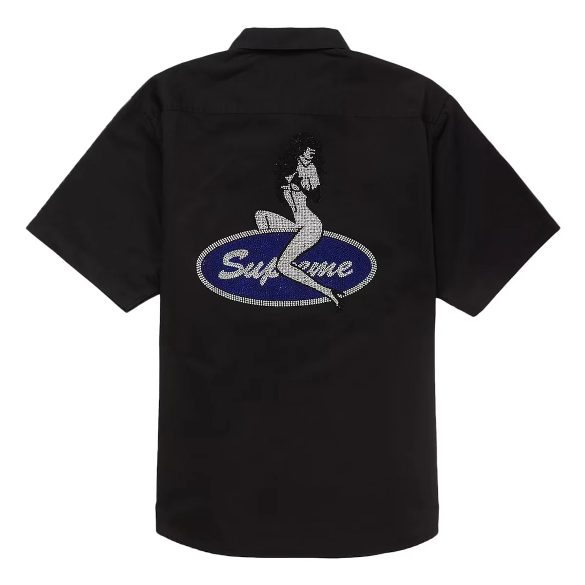 Supreme Rhinestone Pin Up S/S Work Shirt Black