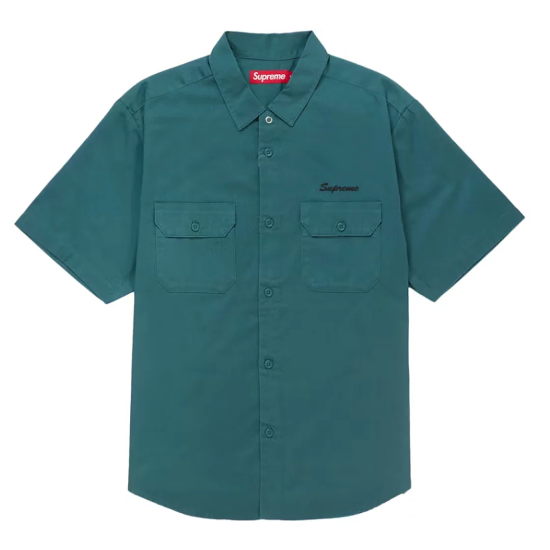 Supreme Rhinestone Pin Up S/S Work Shirt Green - Image 2