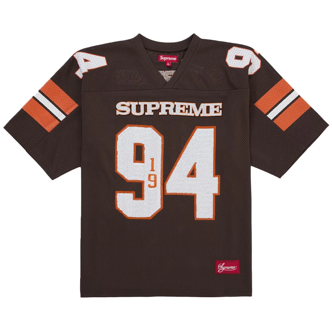 Supreme Sequin Football Jersey Brown