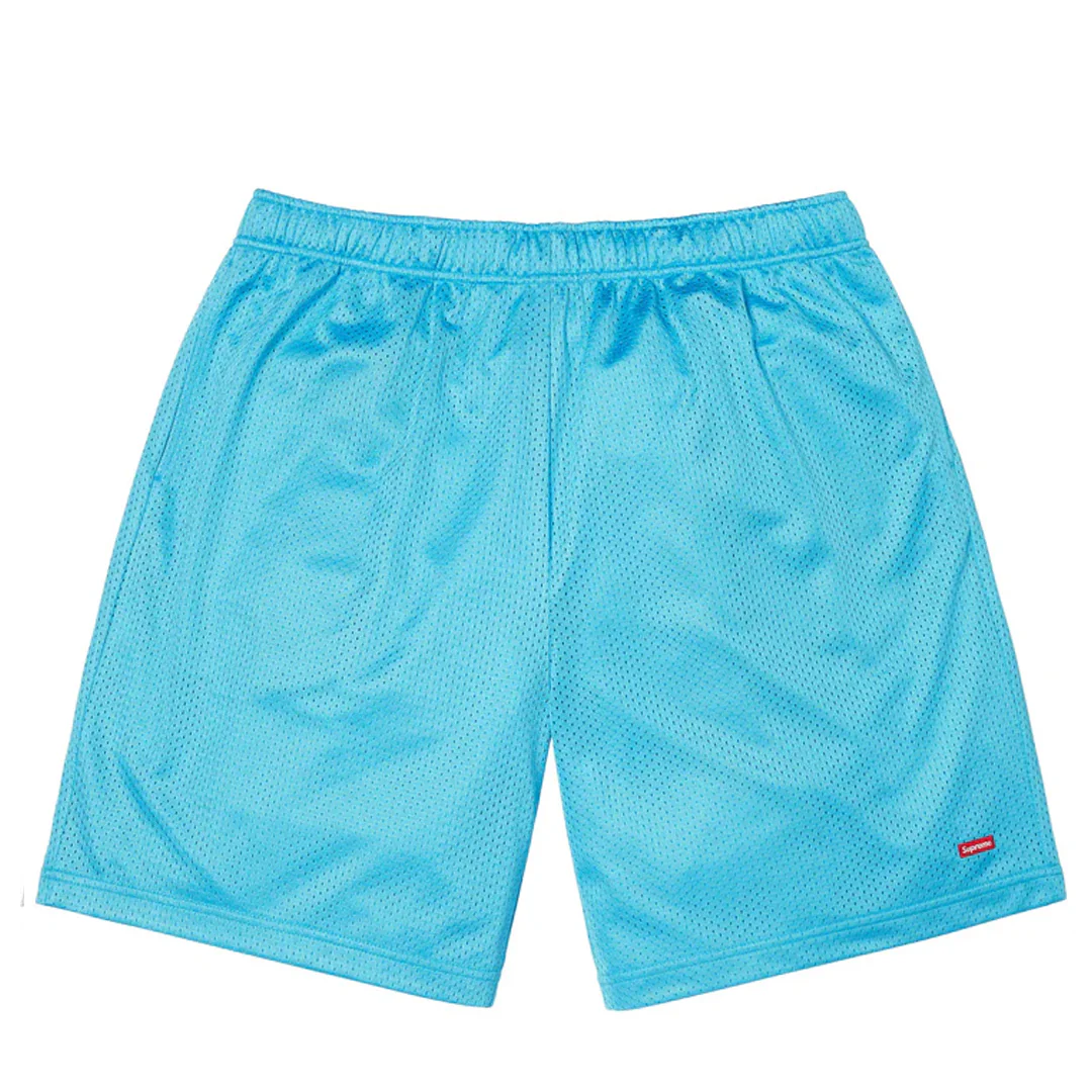 Supreme Small Box Baggy Mesh Short Cyan