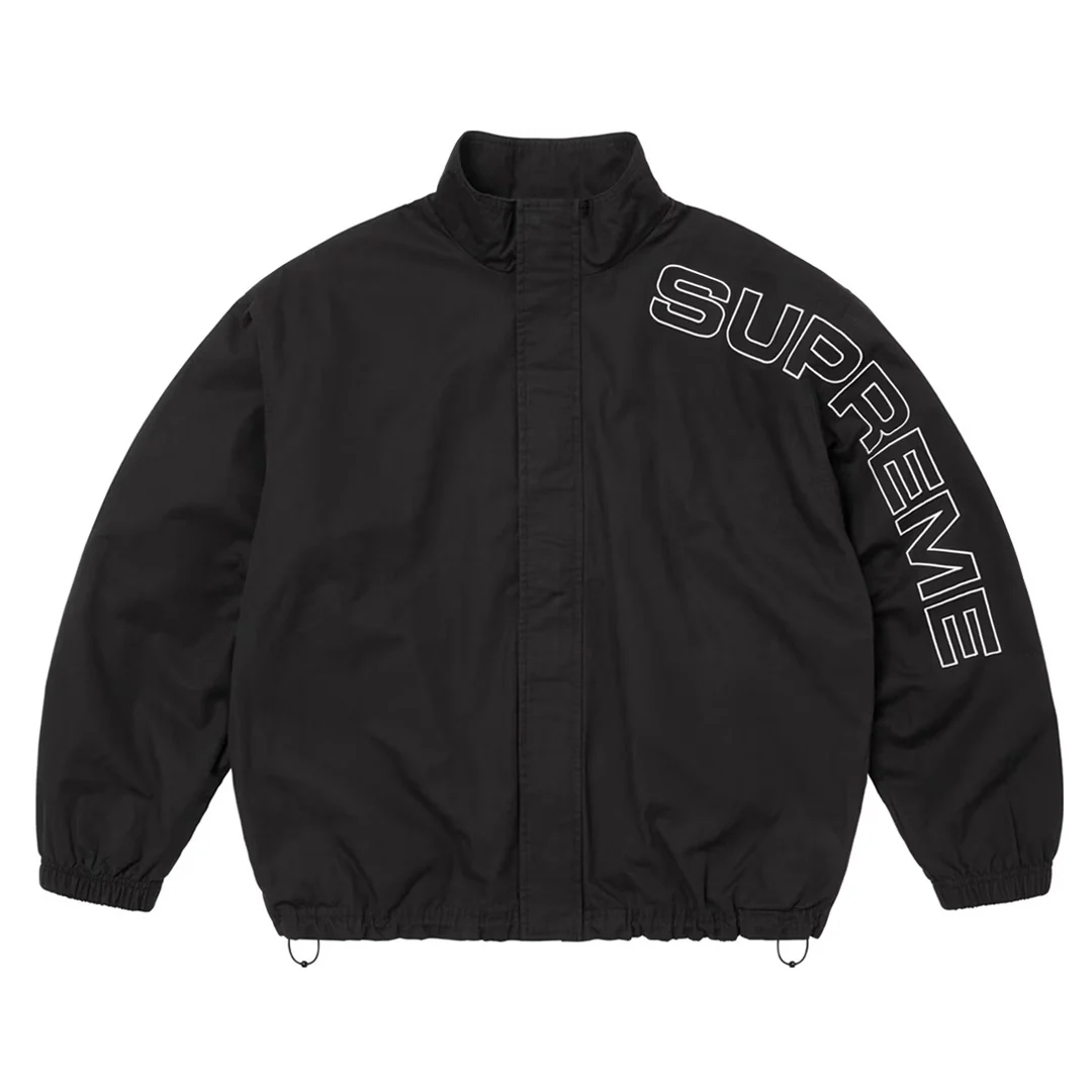 Supreme Spellout Embroidered Ripstop Track Jacket Black