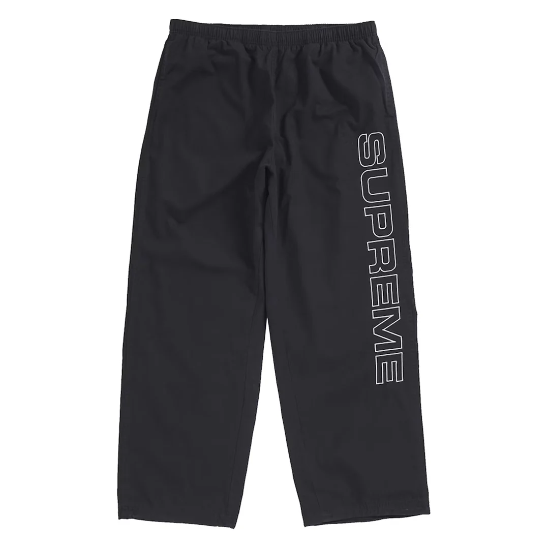 Supreme Spellout Embroidered Ripstop Track Pants Black