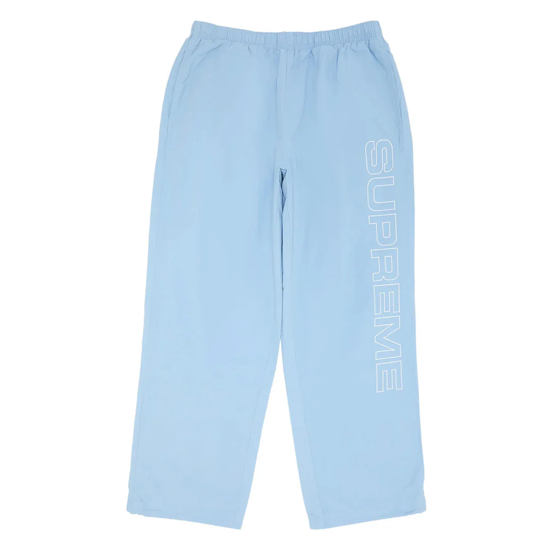 Supreme Spellout Embroidered Ripstop Track Pants Light Blue