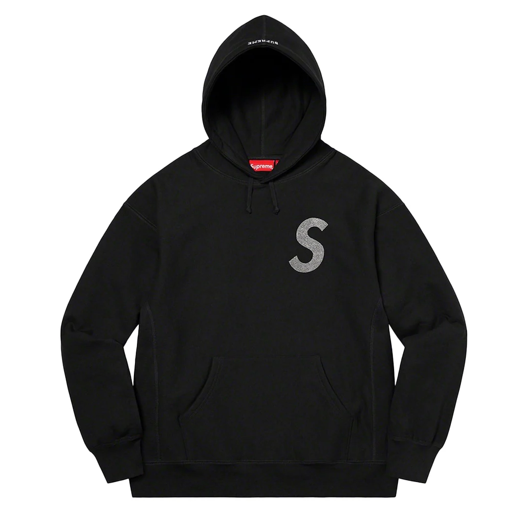 Supreme Swarovski S Logo Hoodie Black