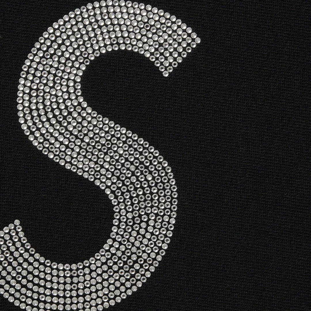 Supreme Swarovski S Logo Hoodie Black - Image 2