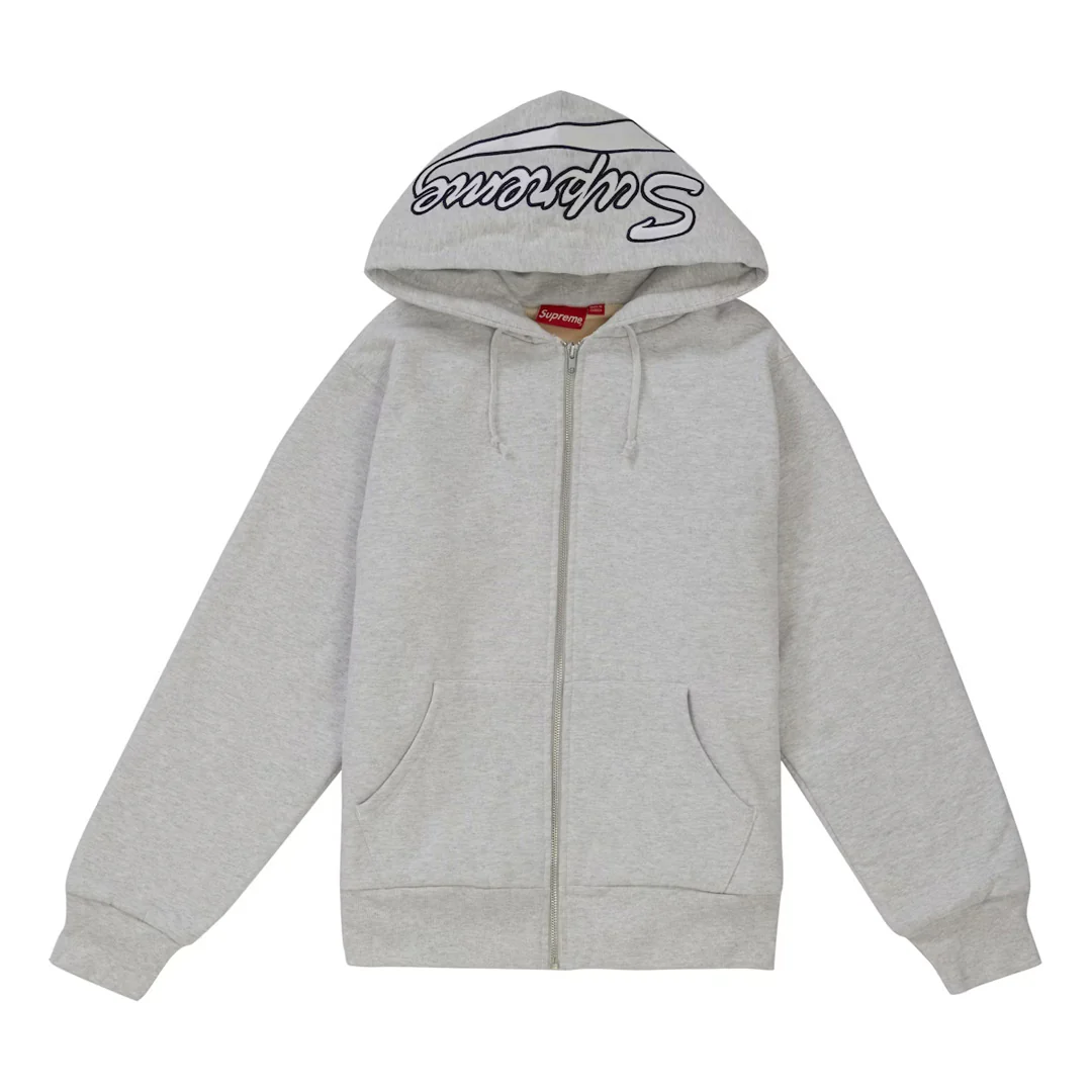 Supreme Thermal Zip Up Sweatshirt Ash Grey
