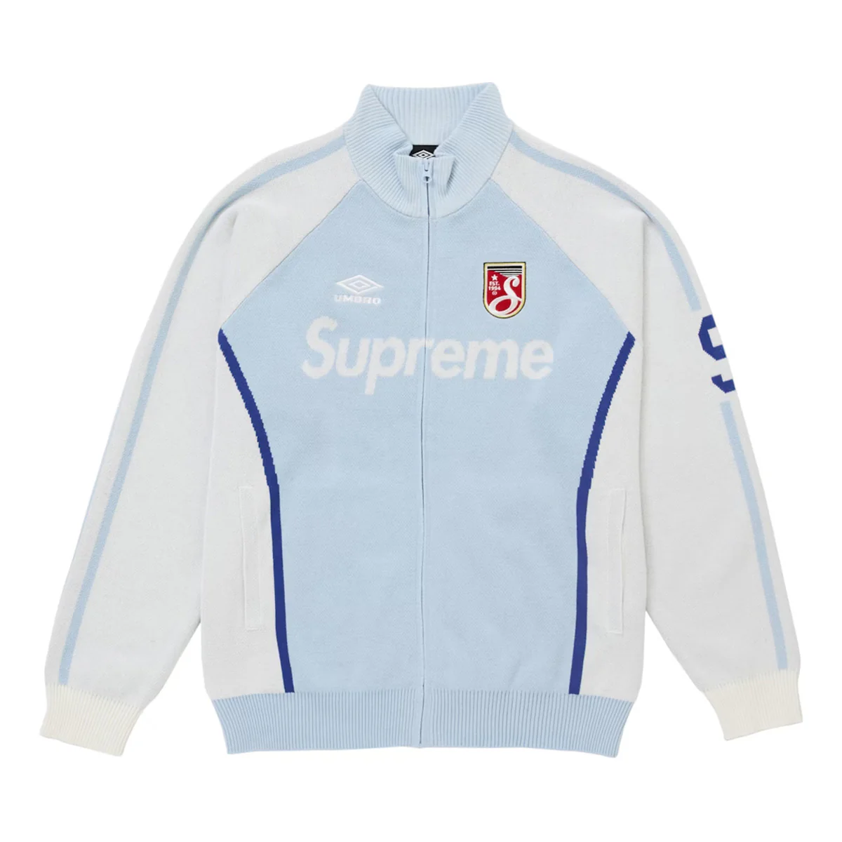 Supreme Umbro Zip Up Sweater Light Blue