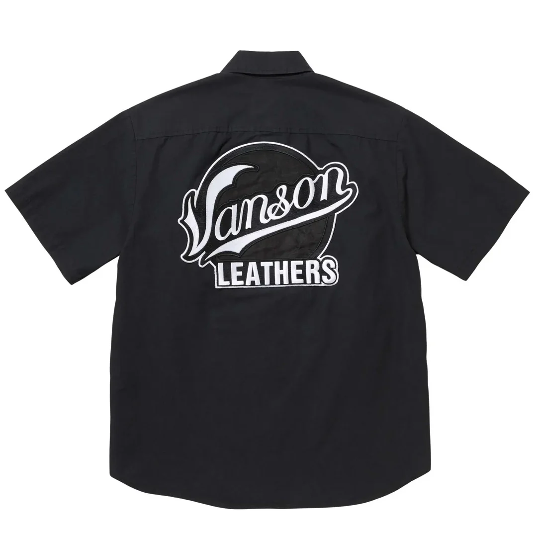 Supreme Vanson Leather Work Shirt Black - Image 2