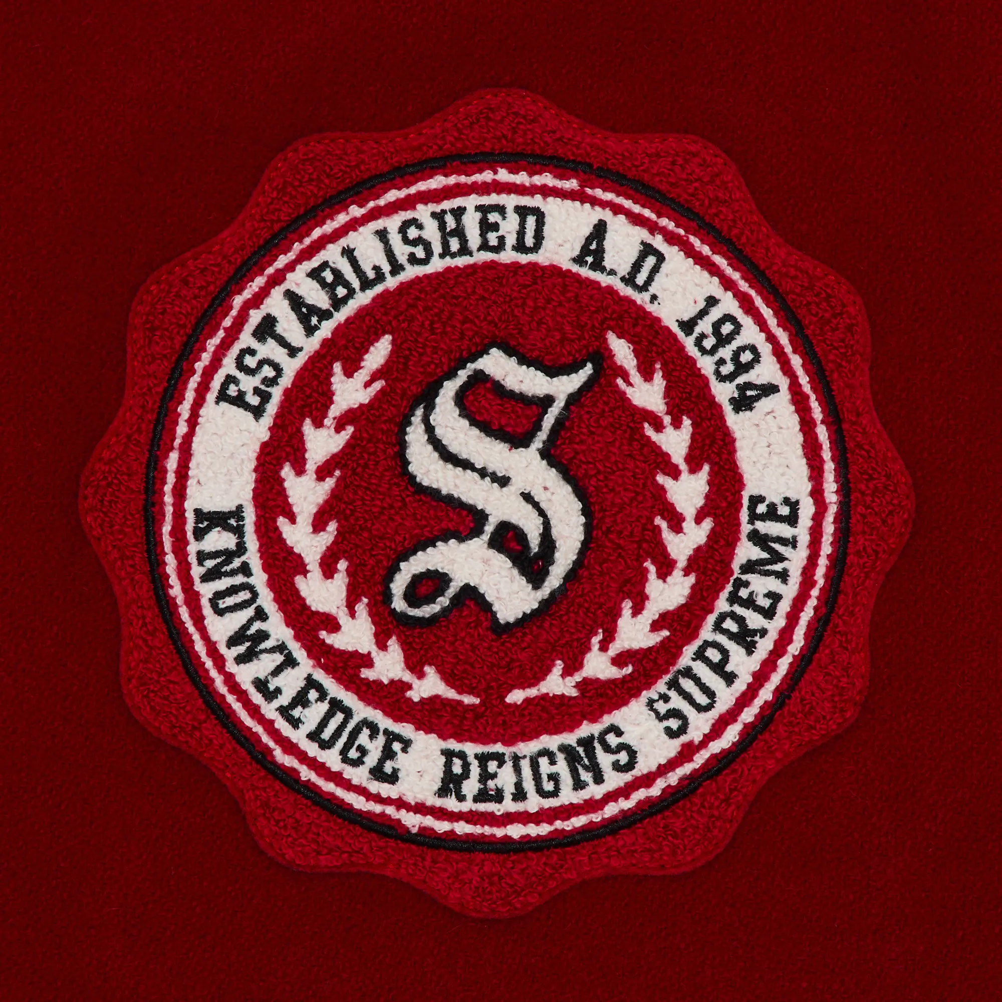 Supreme Veritas Varsity Jacket Red - Image 3