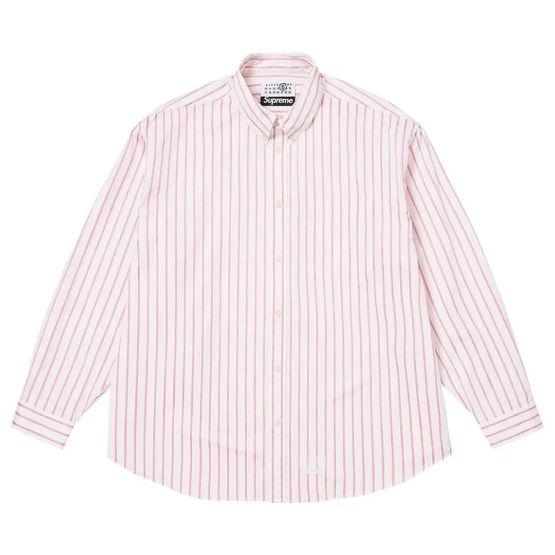 Supreme x MM6 Maison Margiela Pink Stripe Shirt