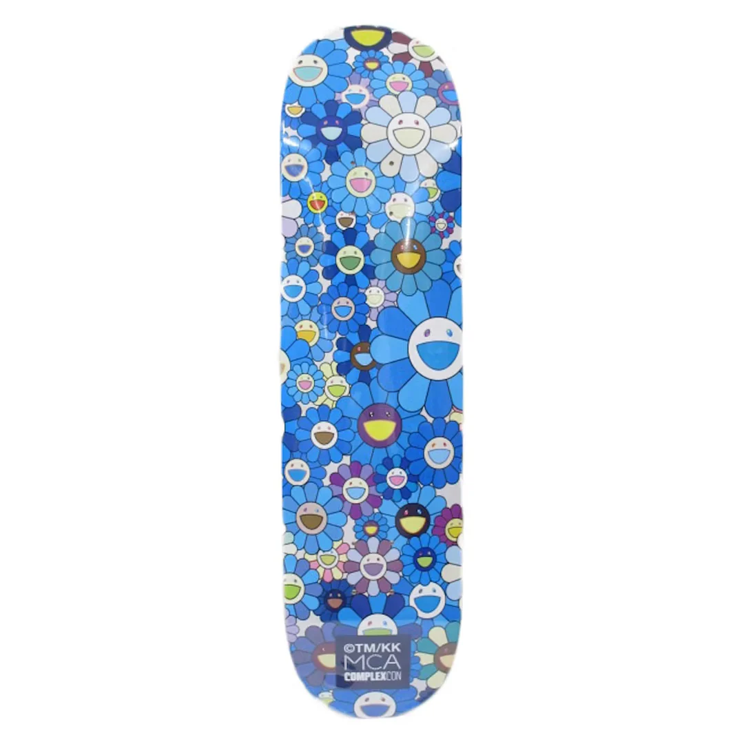 Takashi Murakami Flower Skateboard Deck Blue