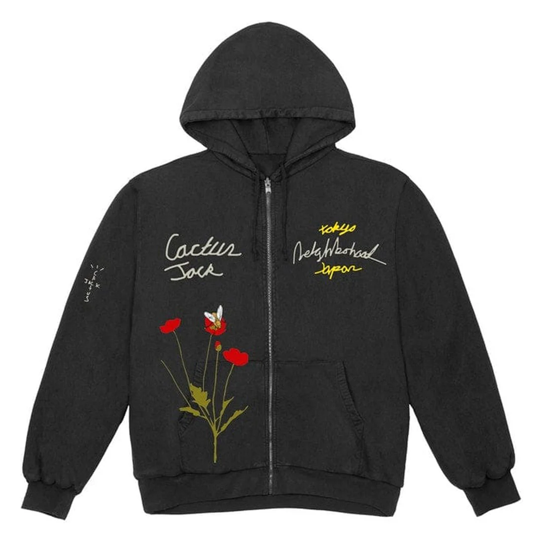 Travis Scott Cactus Jack x Neighbourhood Carousel Zip Up Hoodie Black - Image 2